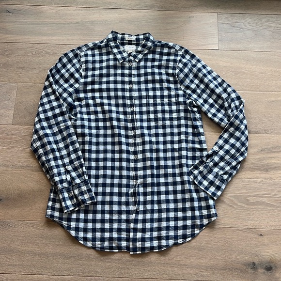 J Crew woman gingham button down shirt size small - Picture 1 of 4